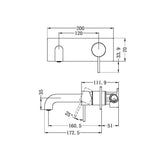 Mecca Wall Basin Mixer Combination w/ Plate - Gun Metal Grey